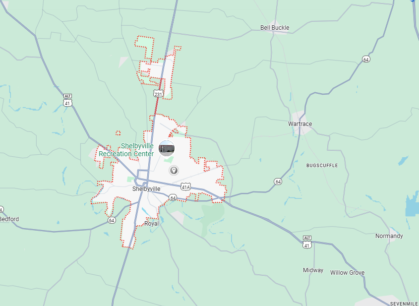 Shelbyville, TN Map