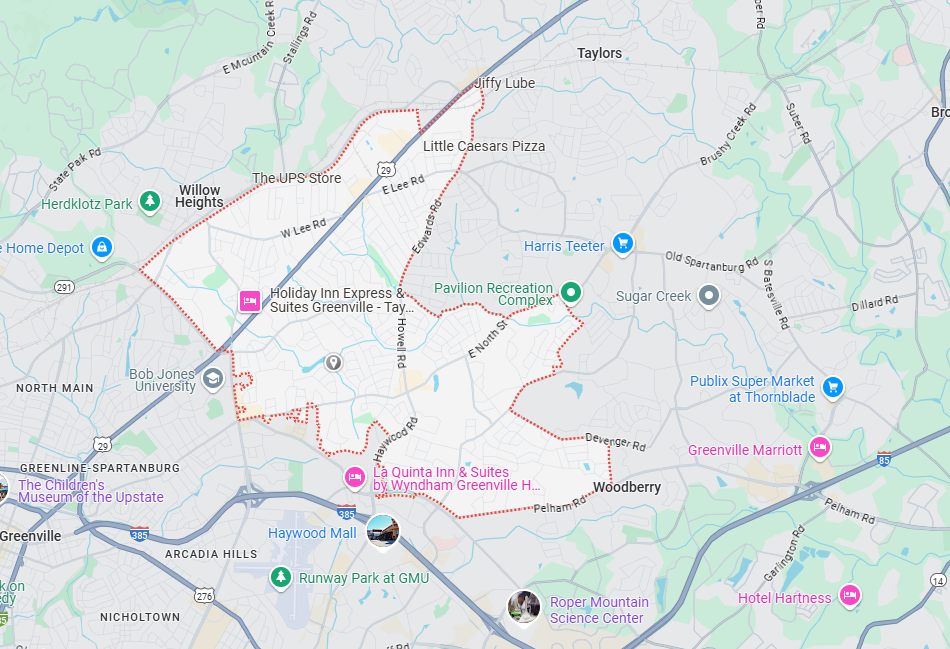 Wade Hampton, SC Map